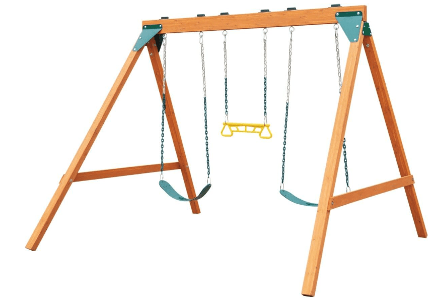  Swing-N-Slide PB 8360 Ranger Wooden Swing Set with Swings, Brown (Amazon Exclusive)