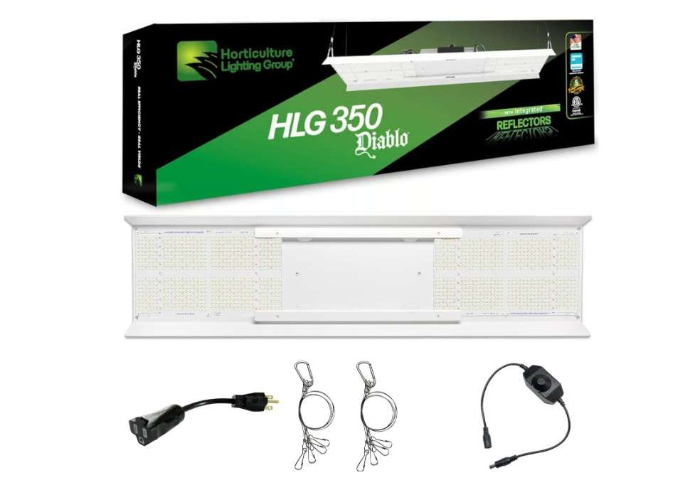 
Horticulture Lighting Group HLG 350 Diablo 350W 120V LED Quantum Board Grow Light with Samsung LM301H LM351H Deep Red, Growing Lights for Indoor Plants