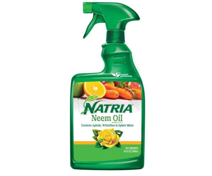 NATRIA Neem Oil Spray for Plants, Ready-to-Use, 24 Oz