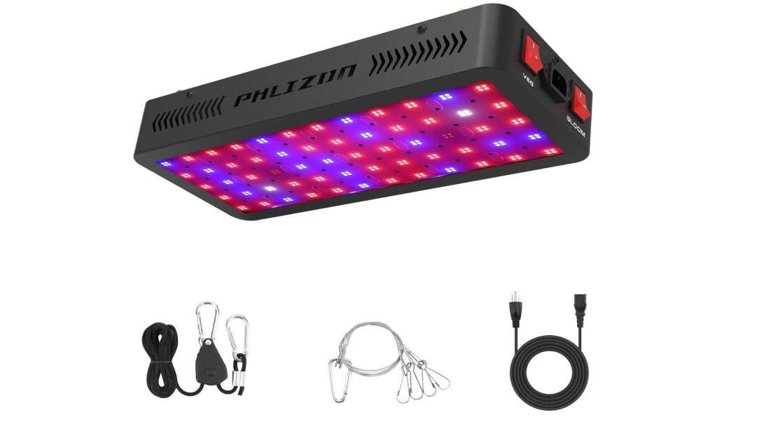 
Phlizon Upgraded 600W LED Grow Light with SMD LEDs 2x2ft Full Spectrum Plants Light Double Switch Grow Led for Indoor Veg and Flower