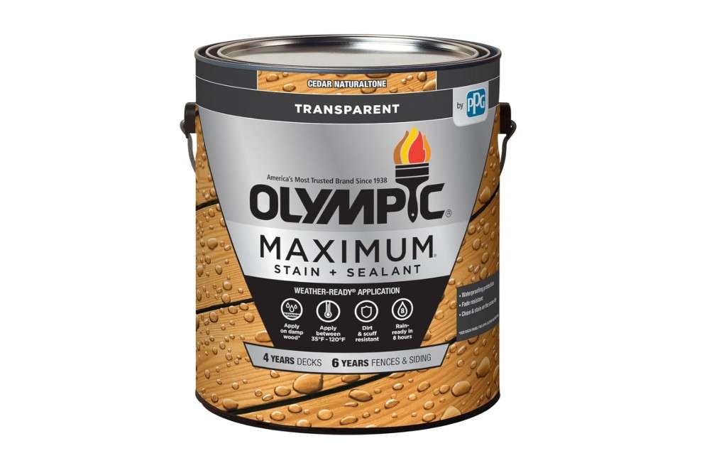  Olympic Maximum 1 gal. Cedar Transparent Exterior Stain and Sealer in One Low VOC
