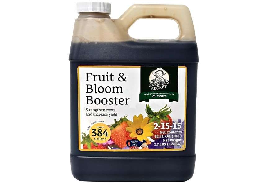 Farmer’s Secret Fruit & Bloom Booster Fertilizer (32oz) - Super Concentrated - Increases Flowering and Yield on All Varieties of Fruits, Vegetables and