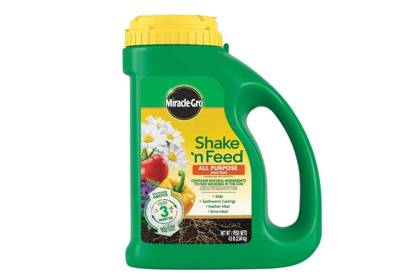  Miracle-Gro Shake 'N Feed All Purpose Plant Food, For In-Ground and Container Plants, Feeds for up to 3 Months, 4.5 lbs.