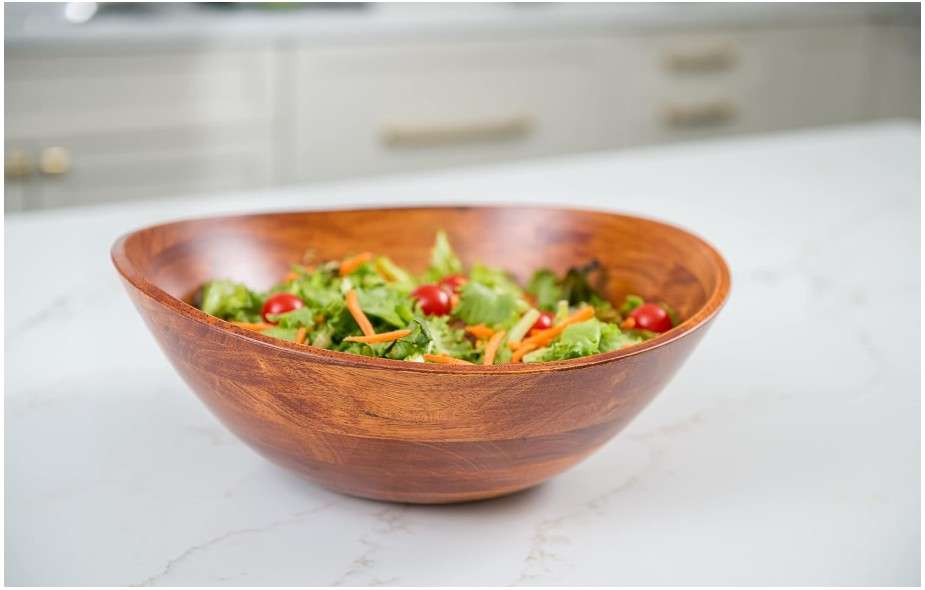 
Lipper International Cherry Finished Wavy Rim Serving Bowl for Fruits or Salads, Matte, Large, 13" x 12.5" x 5", Single Bowl