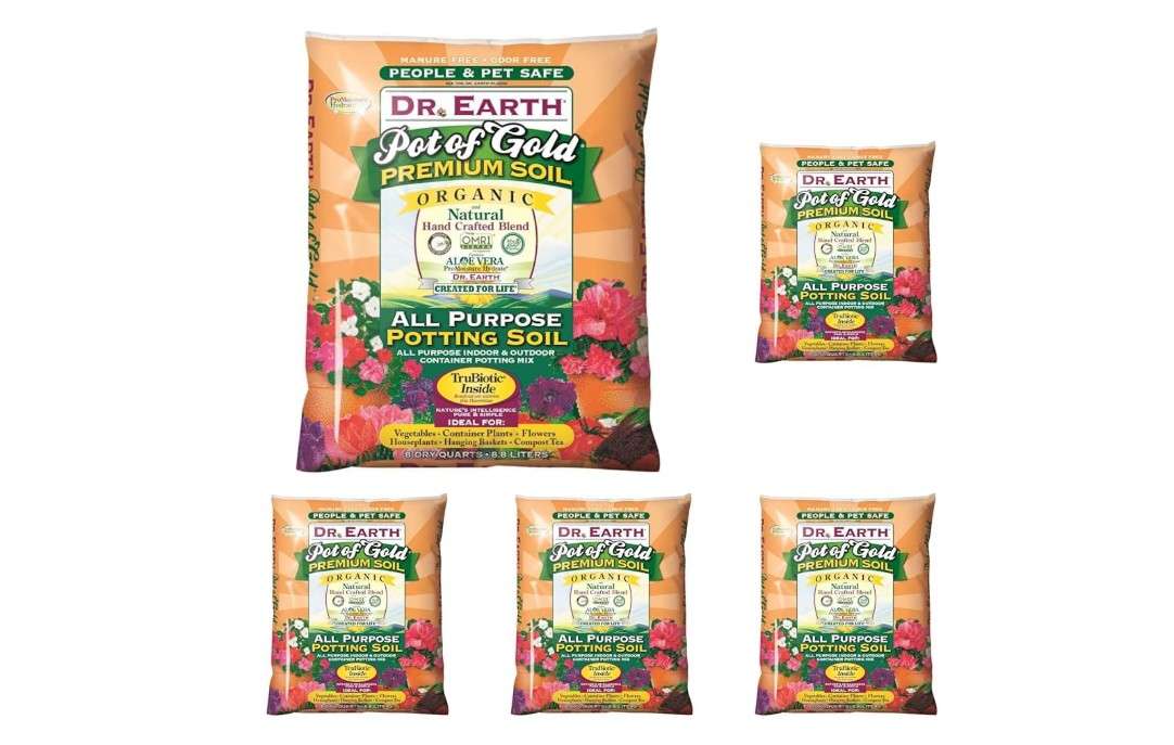 
Dr. Earth Gold Premium Potting Soil, 8 Quart, Natural (Pack of 5)