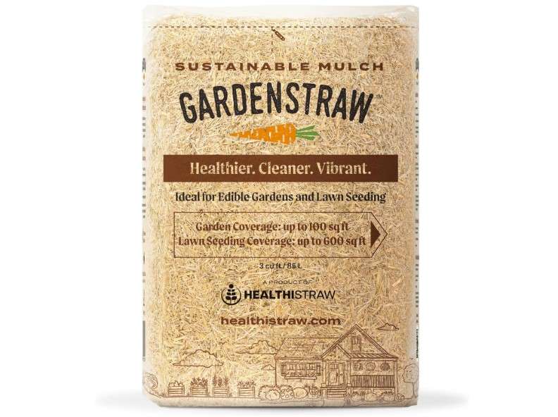  HealthiStraw GardenStraw, 3 cu ft (20 lbs) Pack of 1 – All-Natural Mulch for Gardens, Vegetables Lawn Seeding – Water-Conserving, Weed-Suppressing Whea
