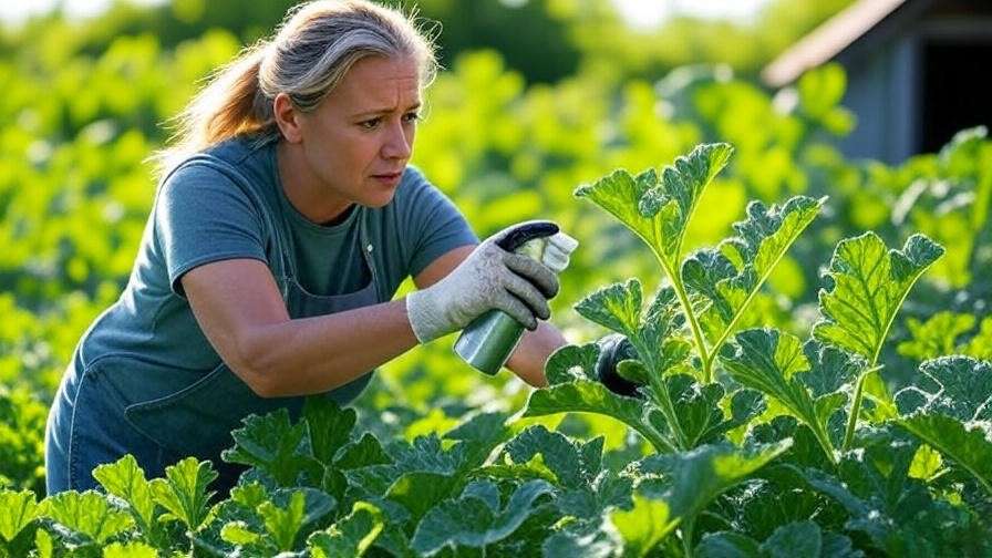 Sugar Baby watermelon plants with powdery mildew and organic sulfur spray treatment."
