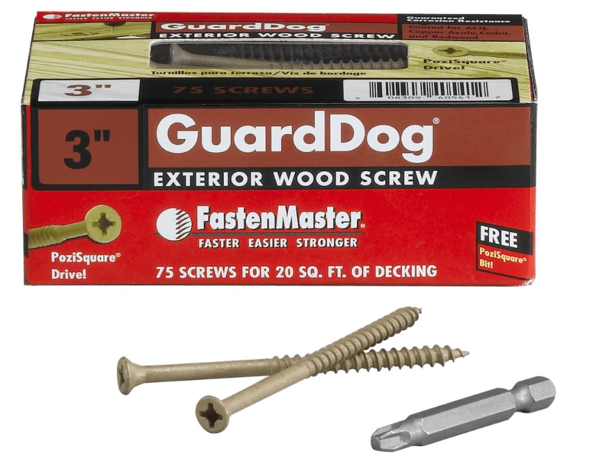  FastenMaster FMGD003-75 GuardDog Exterior Wood Screw, Tan, 3-Inch, 75-Pack