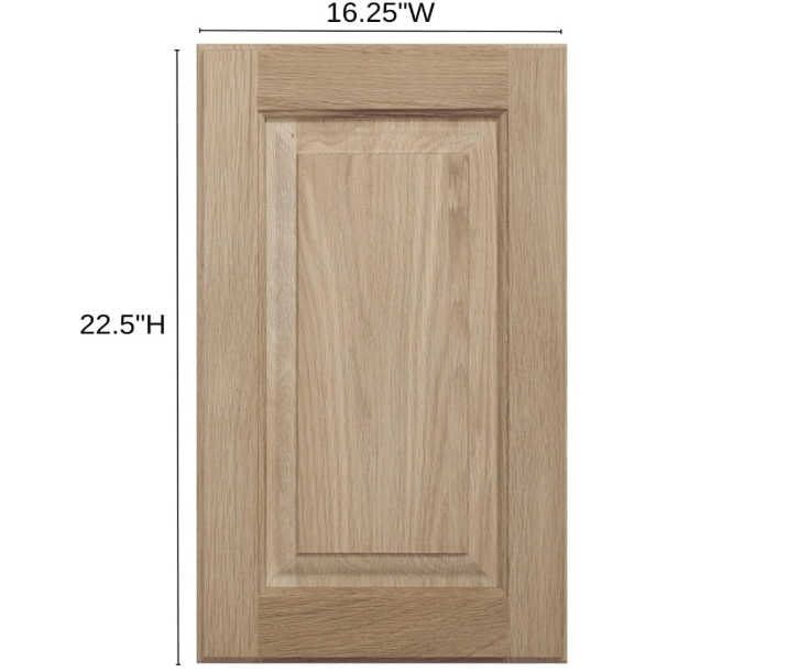 ONESTOCK 16.25W x 22.5H Unfinished Oak Kitchen Cabinet Door Replacement, Raised Panel