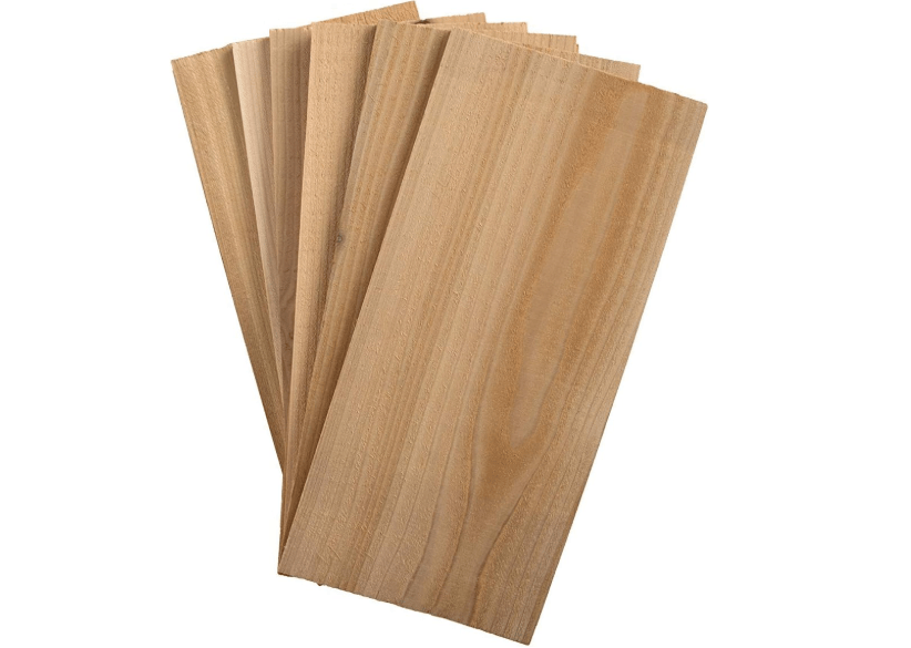 
6-Pack Western Red Cedar Grilling Planks for Salmon, Beef, Veggies & More - 100% Natural & USA-Made and Sourced - Great for Beginners & Expert.