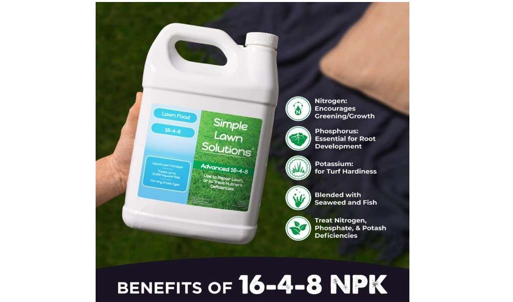 
Advanced 16-4-8 Lawn Fertilizer - Liquid Lawn Food Spring & Summer Concentrated Spray - Any Grass Type- Fish and Seaweed Kelp- Balanced NPK - Simple...