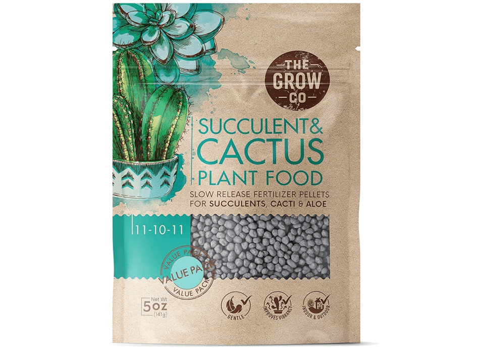 The Grow Co Succulents & Cactus Plant Food - Gentle Long Lasting Formula, Slow Release Fertilizer (Liquid Alternative) for All Potted Succulent, Cact