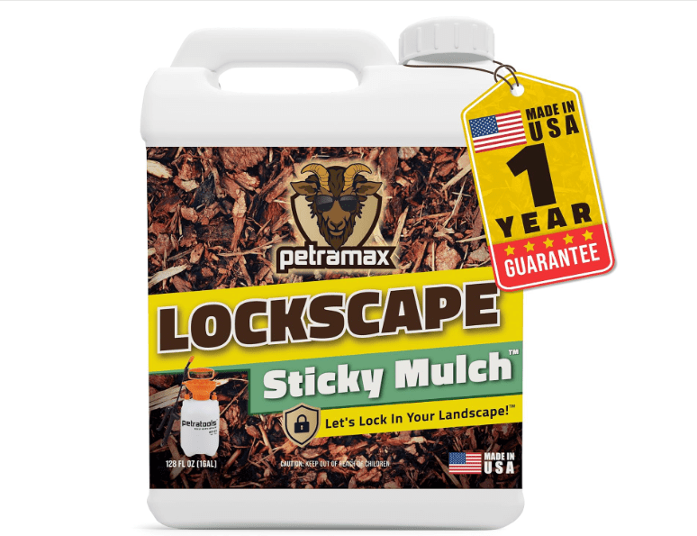 
Lockscape Sticky Mulch Glue for Landscaping (1 Gallon) - Lasts Up to 2 Years, Non-Toxic, Ultra Concentrated Landscape Binder - Strong Mulch and Rock Glue