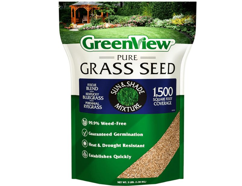 
GreenView Pure Grass Seed Sun & Shade Mixture, 3 lb. Bag – Covers up to 1,500 sq. ft.