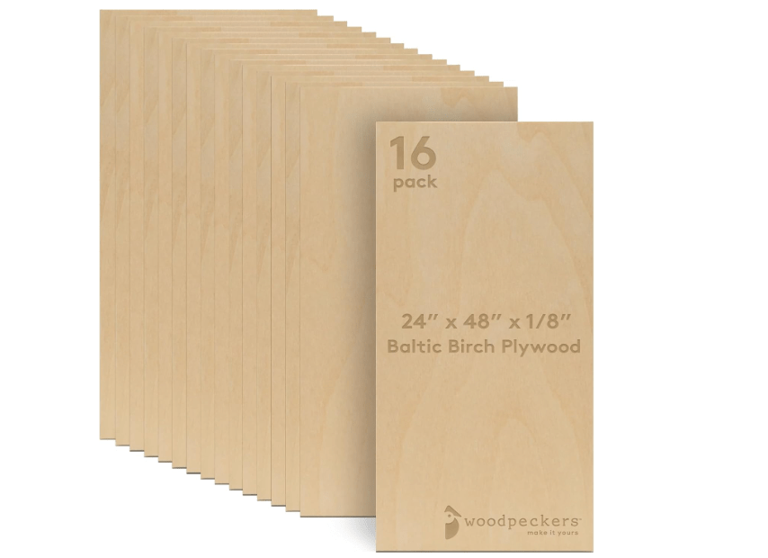 
Baltic Birch Plywood 24 x 48 x 1/8 Inch - 3 mm Craft Wood, Pack of 16 B/BB Grade, Stronger Than Basswood Sheets or Balsa Wood, Perfect for Laser, CNC...