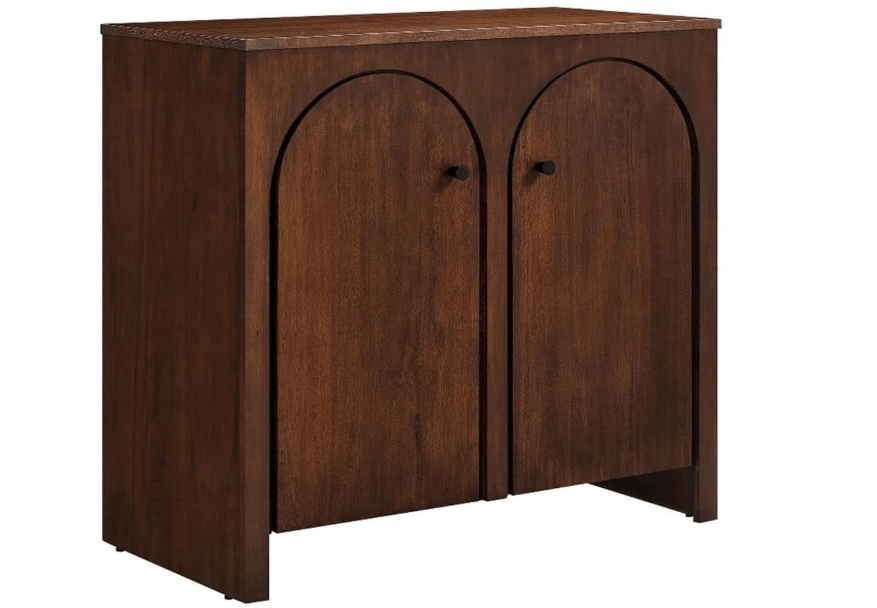
Modway Appia 36 Inch Modern 2 Door Storage Cabinet in Walnut Wood Veneer - Mid-Century Sideboard with Arched Doors - Versatile Storage for Living Room an