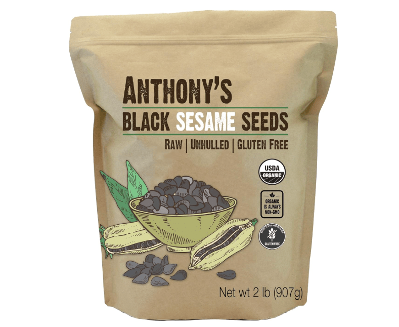 
Anthony's Organic Black Sesame Seeds, 2 lb, Raw, Unhulled, Batch Tested & Verified Gluten Free, Keto Friendly