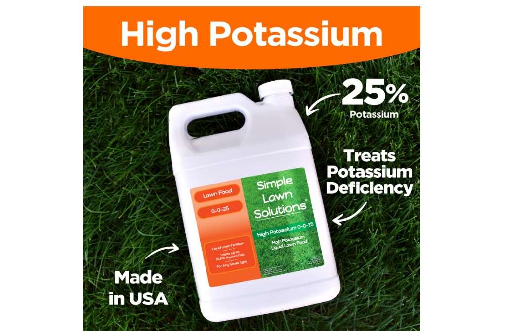 
Simple Lawn Solutions - High Potassium Lawn Food Liquid Fertilizer 0-0-25 - Concentrated Spray - Turf Grass Vigor and Plant Hardiness - Summer and Fal