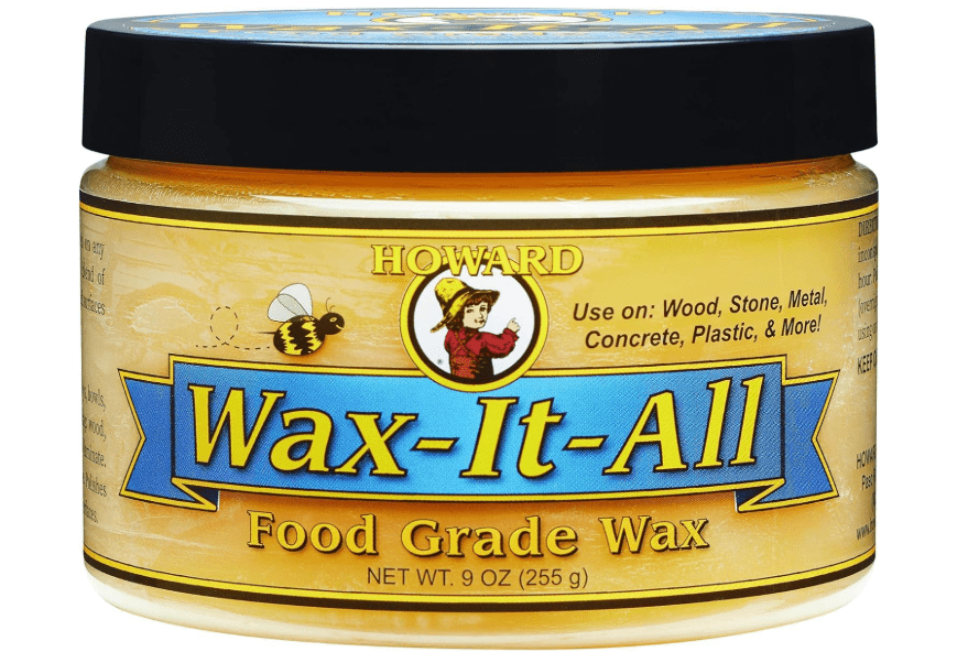 HOWARD - Protective Food-Grade Wax: Beautifies and Extends the Finish of Surfaces. Ideal for Wood, Stone, Metal, Cement, Paint, Plastics, and More. Size