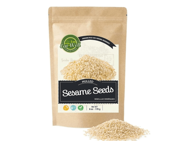 
Eat Well Sesame Seeds, 6 oz Hulled White Sesame Seeds, Fresh Raw Whole Hulled Sesame Seeds, 100% Natural Herbs Spices Pure Gourmet Cooking