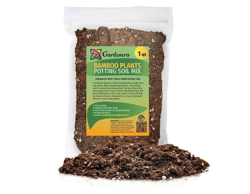 
GARDENERA Premium Bamboo Potting Soil Mix - (1 Quart Bag)