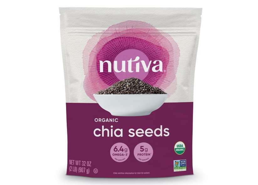 
Nutiva USDA Organic Premium Nutrient-Dense Raw Black Chia Seeds with 3g Protein & 5g Fiber for Salads, Yogurt & Smoothies, Non-GMO, Vegan
