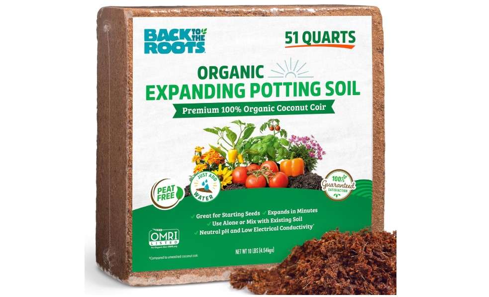  Back to the Roots Organic Coir, 51 Quart Expanding Soil, Great for Seeds and Potting