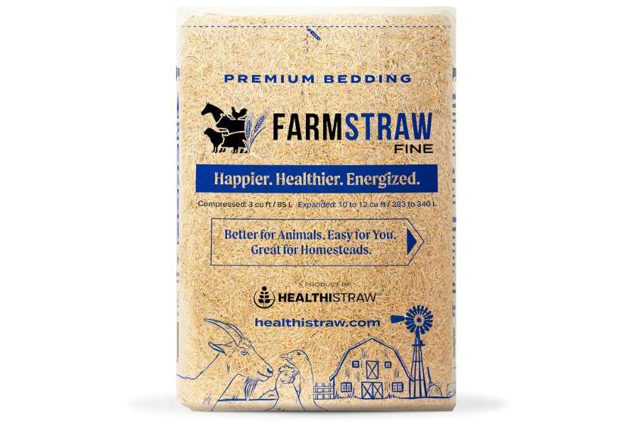 
HealthiStraw FarmStraw Fine Cut, 3 cu ft (25 lbs) – All-Natural Wheat Straw Animal Bedding for Homesteads, Hobby Farms, and Small Pets – Clean, Absorbent