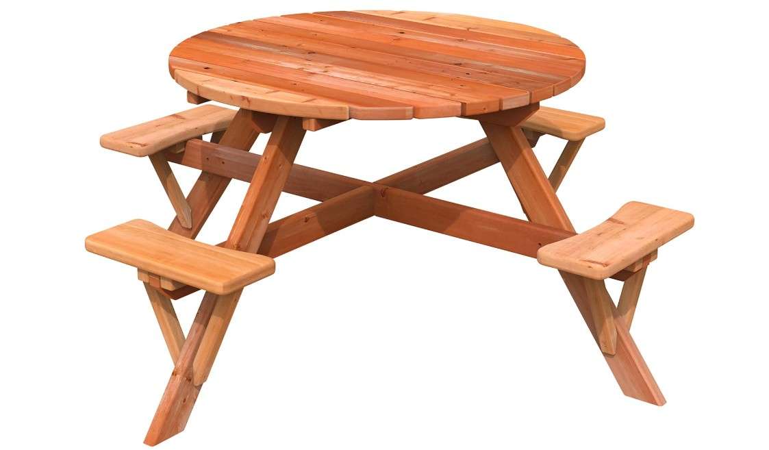 Redwood Picnic Table – Rustic, Durable, and Perfect for Outdoor Dining and Entertaining – Ideal for Patios, Decks, and Gardens!