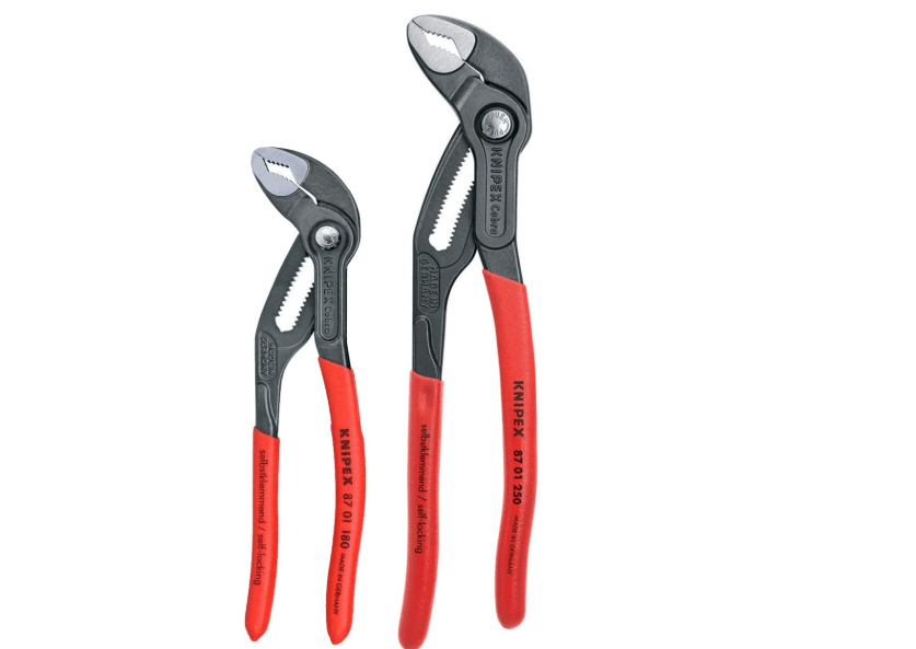 
KNIPEX Tools - 2 Piece Cobra Pliers Set (87 01 180 & 87 01 250) (003120V01US), Red