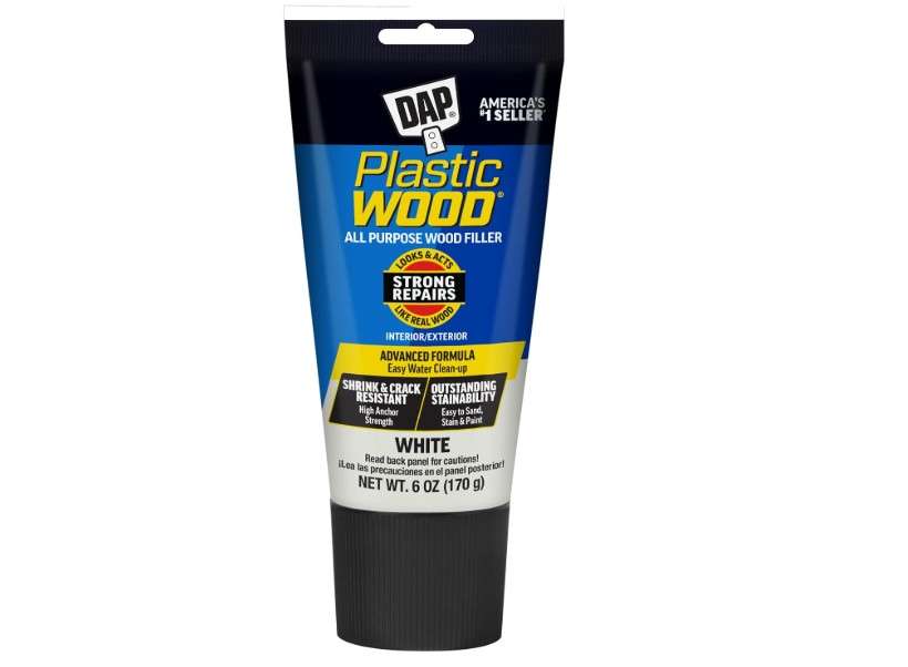 DAP Plastic Wood All Purpose Latex Wood Filler, White, 6 Oz - Packaging may vary