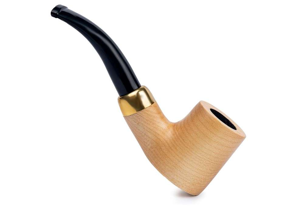 
Dr. Watson - Wooden Tobacco Pipe, classic Cherrywood shape, Fits 9mm filter, Comes with Pouch, Boxed (Natural)