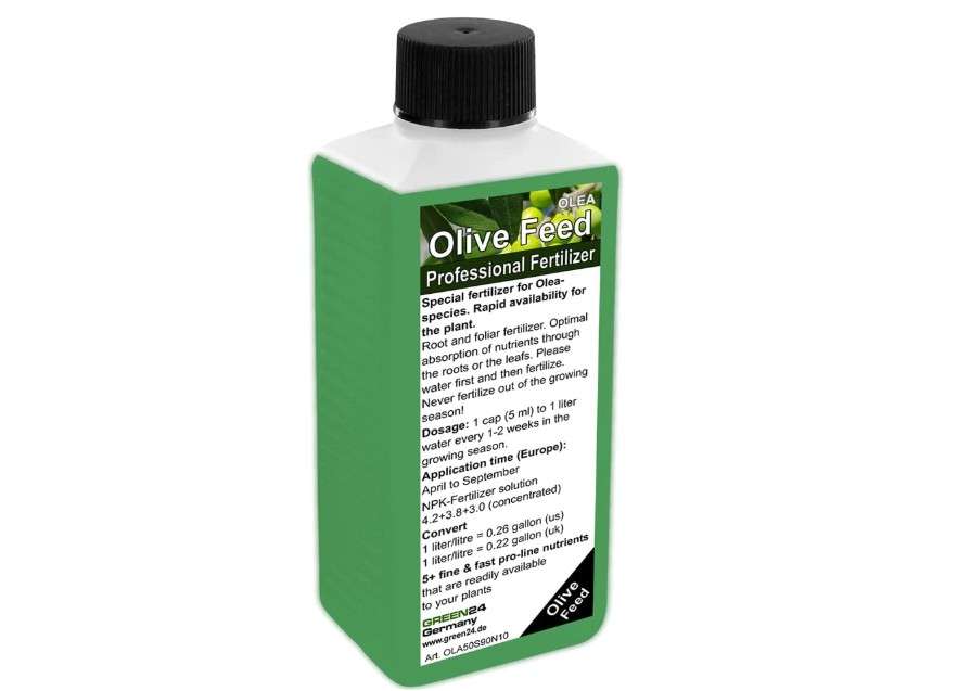  Olive Tree Liquid Fertilizer, Feed, Plant Food NPK for Olea europaea, Olea sylvestris (Made in Germany