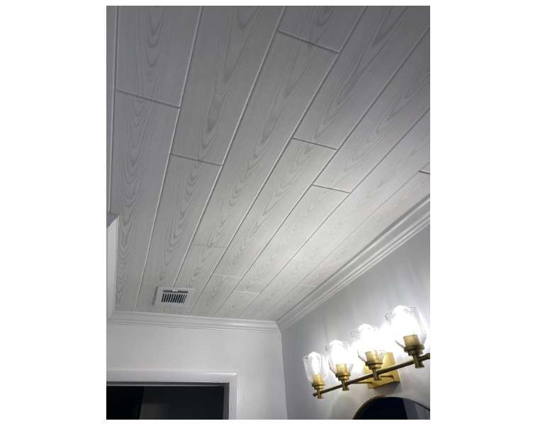  À LA MAISON CEILINGS WP02cw-96 Foam Wood Ceiling Planks 39 in x 6 in, Country White, Pack of 96