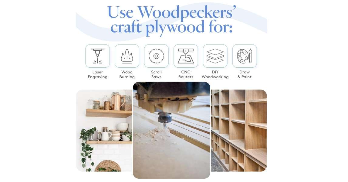  3 mm Baltic Birch Plywood 1/8 x 12 x 20 Inch, Box of 20 B/BB Grade Craft Wood, Stronger Than Basswood Sheets, for Laser,
