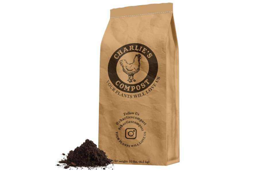 
Charlie's Compost - Odor Free Organic Fertilizer for Home Gardens, Raised Beds, Containers, Seed Starting Mix, Natural Soil Amendment with Biochar 10lb