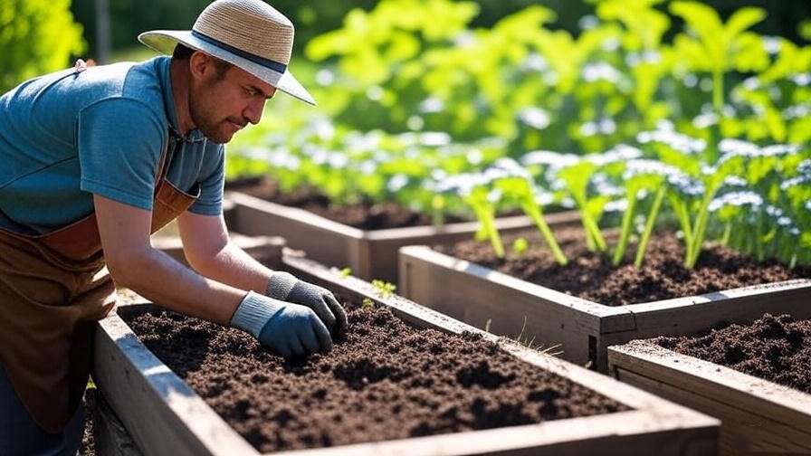  "Gardener preparing soil with compost for sunshine watermelon planting" 
