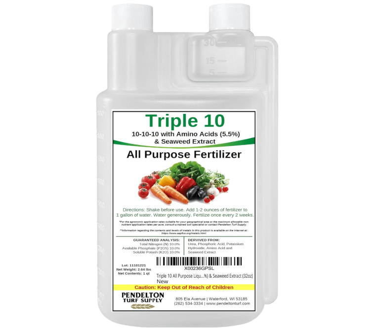 
Triple 10 All Purpose Liquid Fertilizer 10-10-10 with Amino Acids (5.5%) & Seaweed Extract