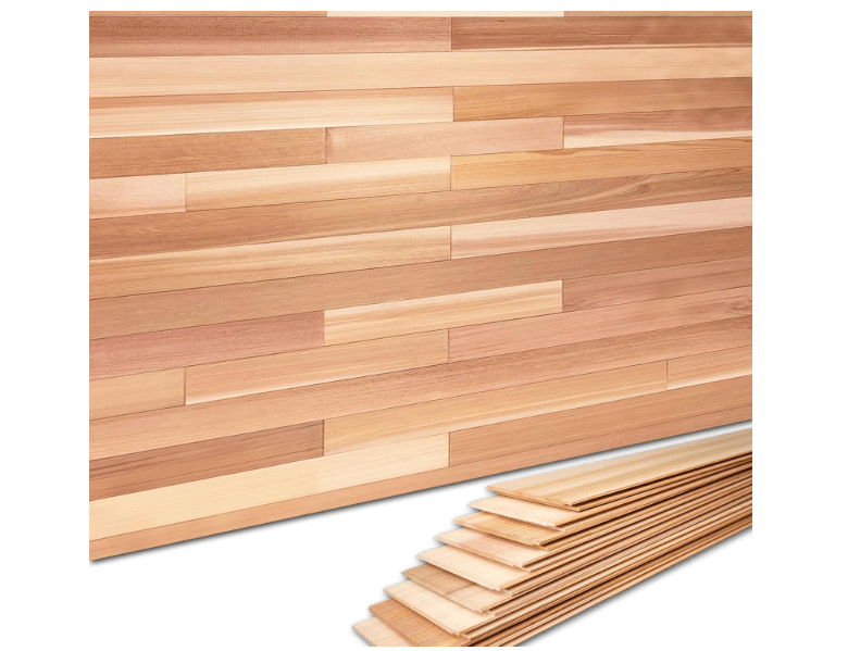 Western Red Cedar Wall Panels, 3.5" Wx16-55" L Wood Planks for Walls, Accent Wall Panels for Interior and Exterior Wall Decor