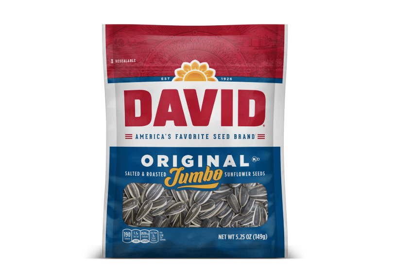 
DAVID SEEDS Roasted and Salted Original Jumbo Sunflower Seeds, Keto Friendly, 