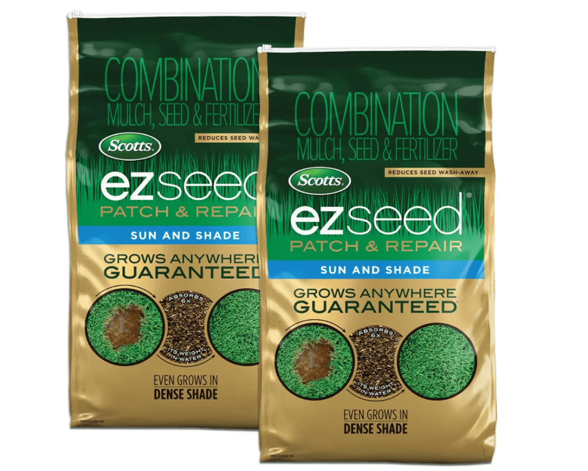 
Scotts EZ Seed Patch & Repair Sun and Shade Mulch, Grass Seed, Fertilizer Combination for Bare Spots and Repair, 10 lb, 2 pk