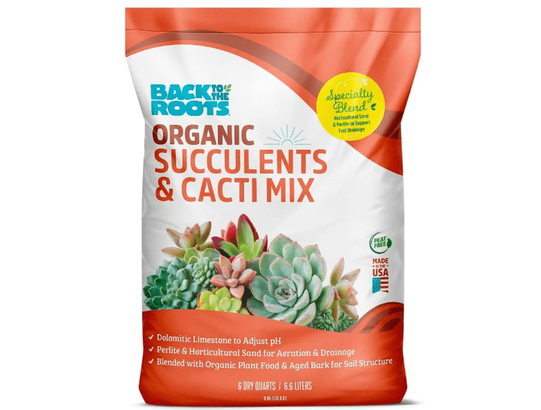 
Back to the Roots 100% Organic Succulent & Cacti Mix (6 Quart) | Made in The USA | Premium Nutrition for Indoor and Outdoor Plants