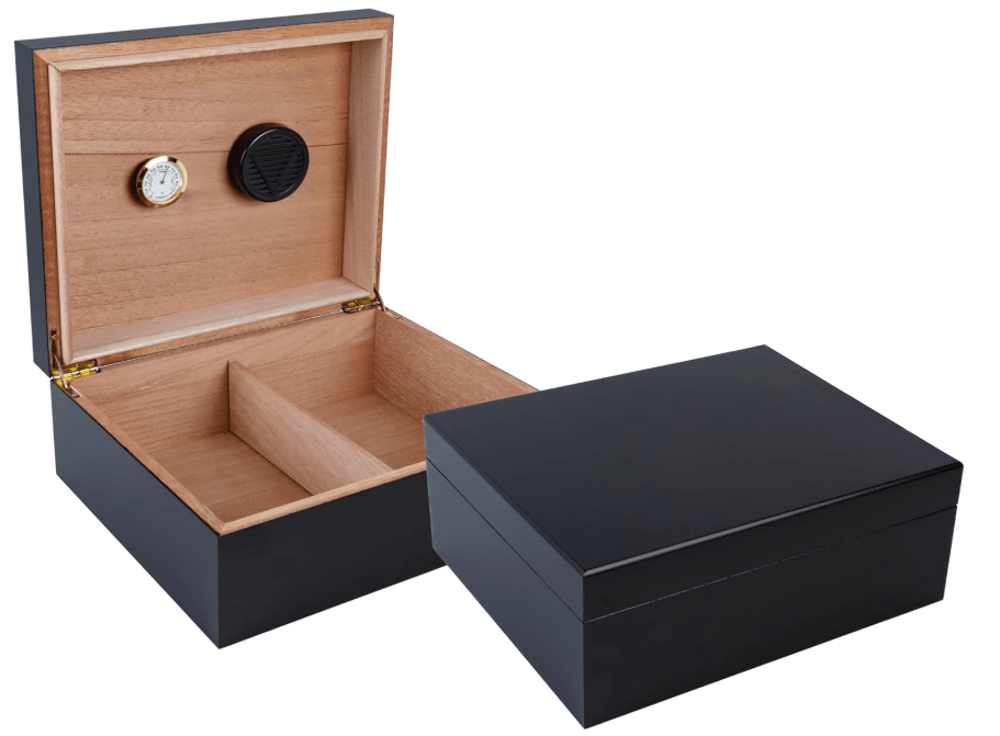 
Prestige Import Group Chalet Desktop Cigar Humidor with Hygrometer and Humidifier - Stores 