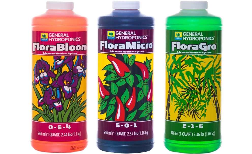 
General Hydroponics Flora Series: FloraMicro, FloraBloom, FloraGro - 3-Part Hydroponic Nutrient System, 1 qt. Bottle