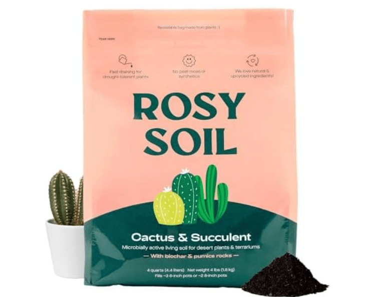 Cactus and Succulent Organic Potting Soil Mix for House Plants - Fast Draining, Root Boosting, Peat-Free, Less Prone to Gnats - Drought-Tolerant