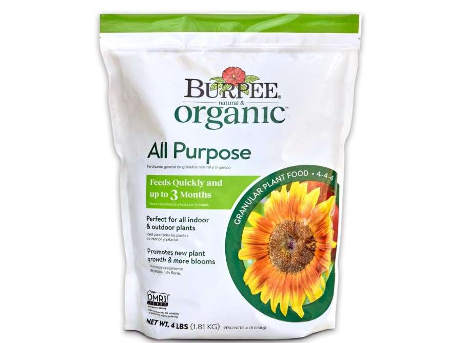 Burpee Natural Purpose Granular 4-Lb Organic Food for Growing Strong Plants | Good for Vegetable Garden, Flower Garden & Seed Starting, 4 lb, 4lb. Bag