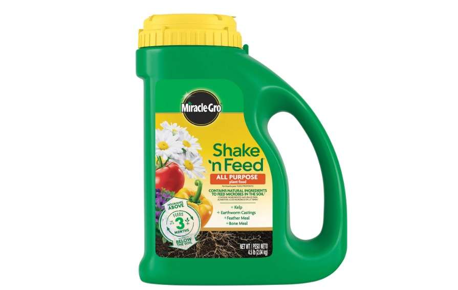 Miracle-Gro Shake 'N Feed All Purpose Plant Food, For In-Ground and Container Plants, Feeds for up to 3 Months, 4.5 lbs.