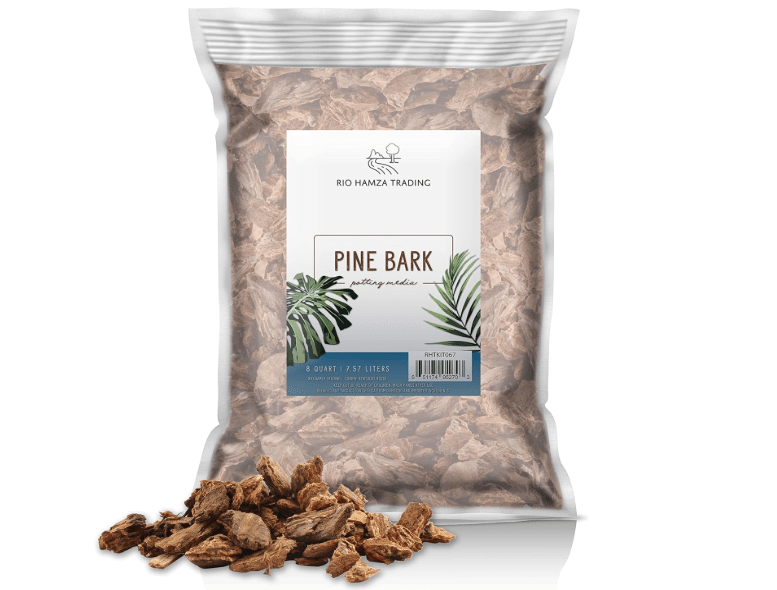 
100% Natural Pine Bark Mulch Nuggets (8 Quarts), Small Mulch Chips for Indoor/Outdoor Container Gardening, Ideal for Soil Supplement, Houseplant Mulch