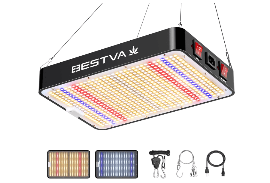 BESTVA 2025 Upgrade DC1000 Led Grow Light with High Yield Diodes Full Spectrum LED Grow Lights for Indoor Plants Greenhouse Veg Bloom Light Hydroponic Grow Lamp