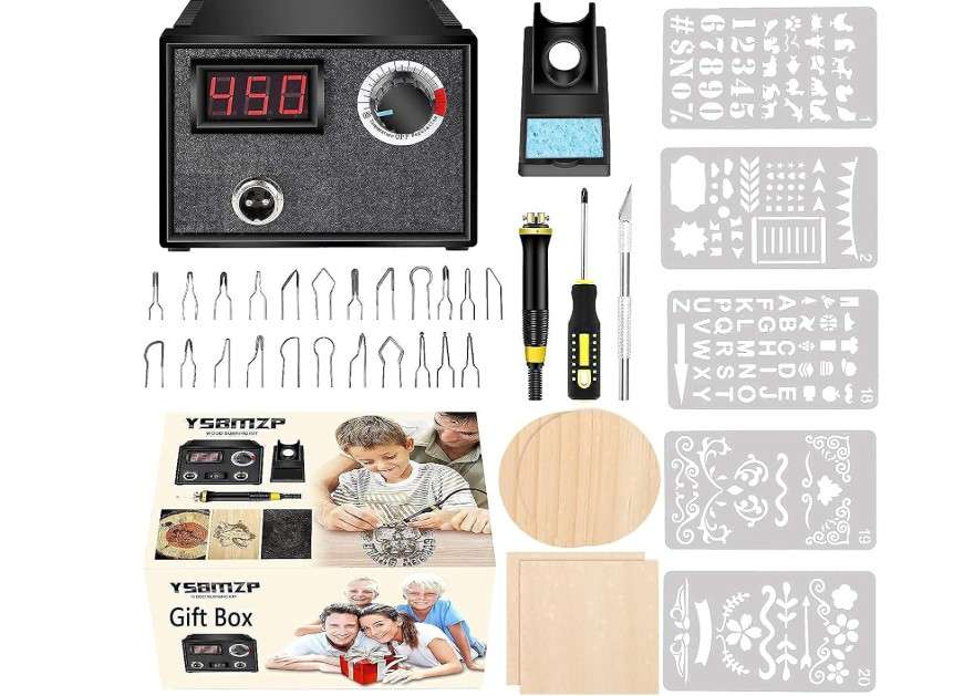 Wood Burning Kit,Wood Burning Tool,Wood Burner Tool,Wood Burning Tips,Pyrography Kit, Wood Burning kit for Beginners,Wood Burning kit for Kids,Reminder 